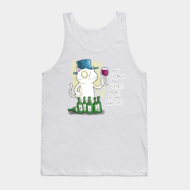 Dapper Cat - Wine enthusiast Tank Top by johnnybuzt